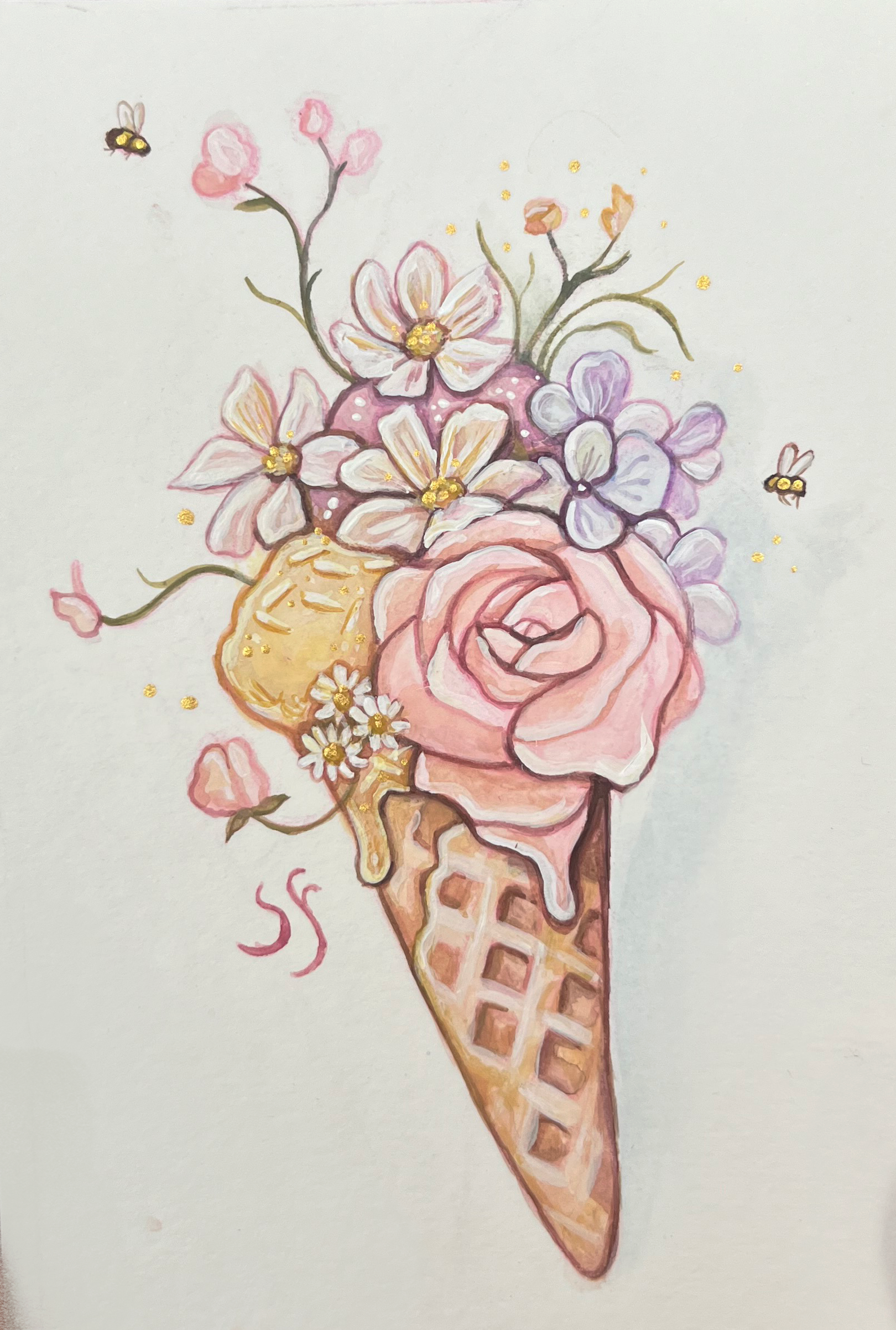 Floral ice cream